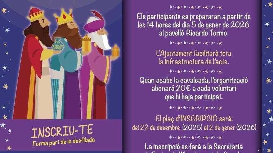 El Ayuntamiento de Canals "obvia" al Rey Baltasar en su panfleto de la cabalgata de Reyes