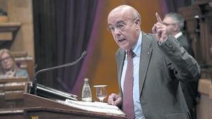 El conseller de Salut, Boi Ruiz, dimecres, en el ple monogràfic del Parlament sobre política sanitària.