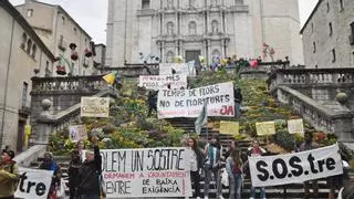 Activistes socials i ecològics protesten contra l'emergència climàtica durant Temps de Flors