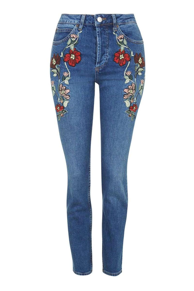 Pantalones con flores bordadas, Topshop (60€)