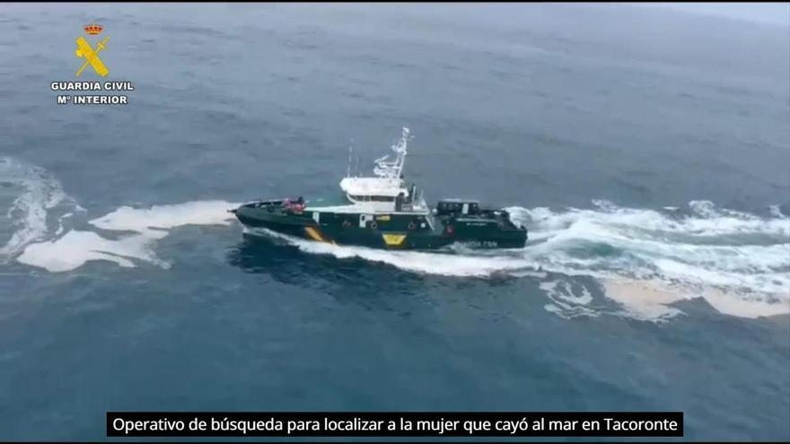 Operativo de búsqueda para localizar a la mujer que cayó al mar en Tacoronte