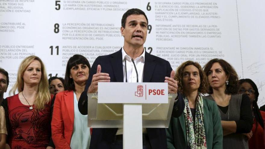 Pedro Sánchez presenta el código ético del PSOE.