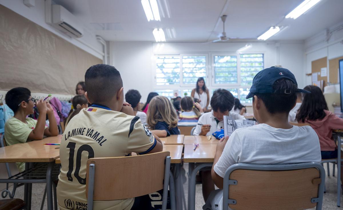 Alumnos en un día de clase en la escuela Parc de la Ciutadella del curso escolar 2025-26