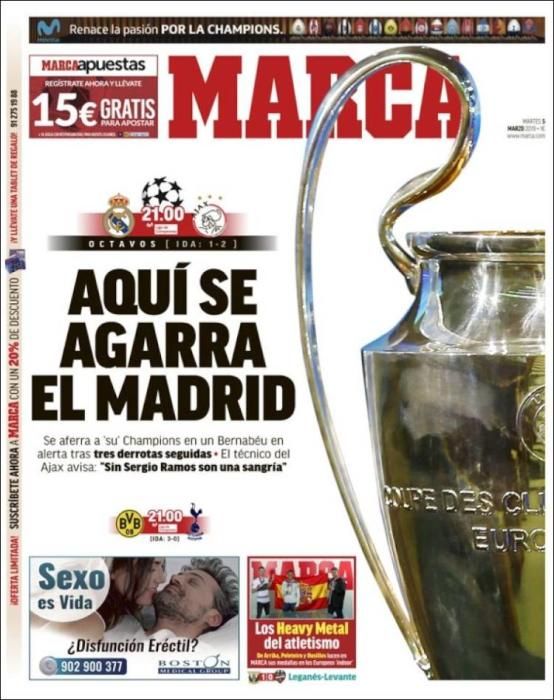 Portada MARCA martes 5 de marzo de 2019