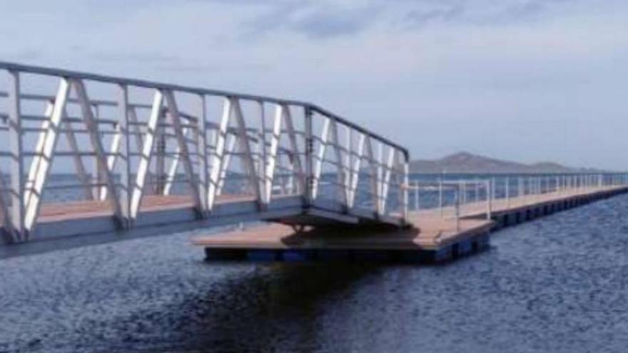 Uno de los pantalanes flotantes instalados en el Mar Menor el pasado año. | L.O