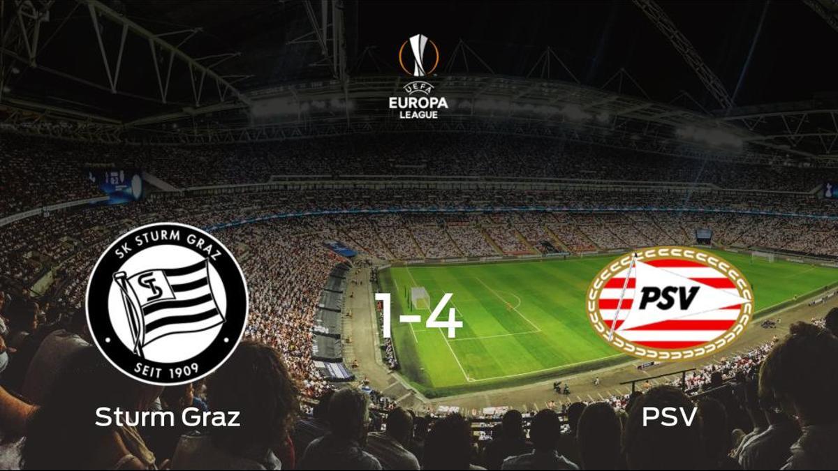 El PSV consigue una goleada en el estadio del SK Sturm Graz (1-4)