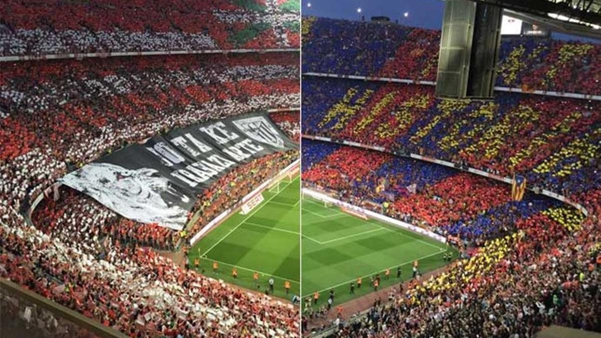 Los mosaicos de Athletic y FC Barcelona en la final de la Copa del Rey