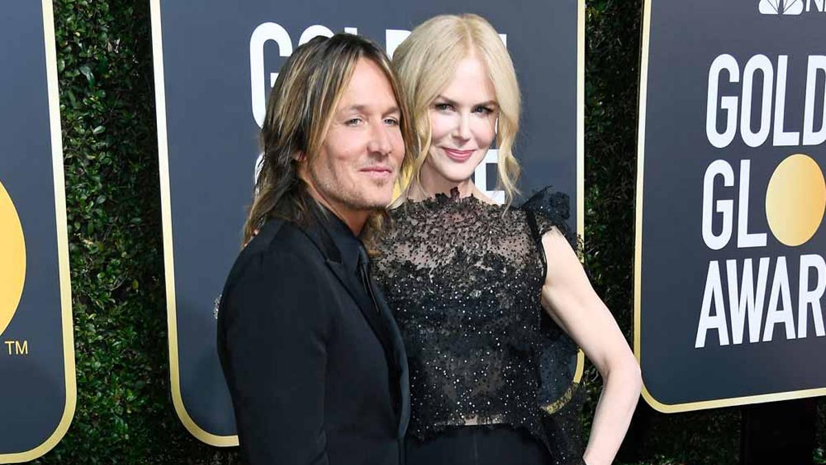 Keith Urban y Nicole Kidman, en la alfombra roja de los Globos de Oro
