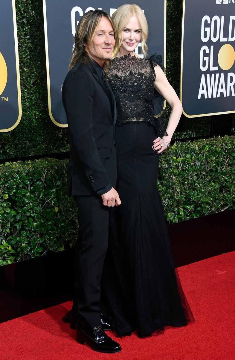 Keith Urban y Nicole Kidman, en la alfombra roja de los Globos de Oro
