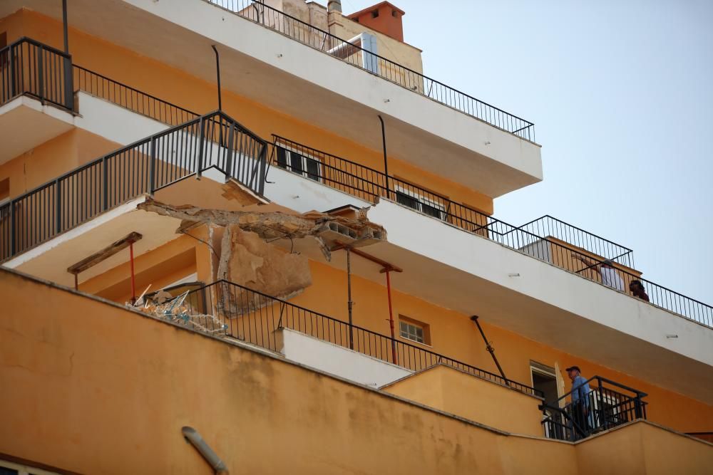 Derrumbe de la terraza de un hotel en la Playa de Palma