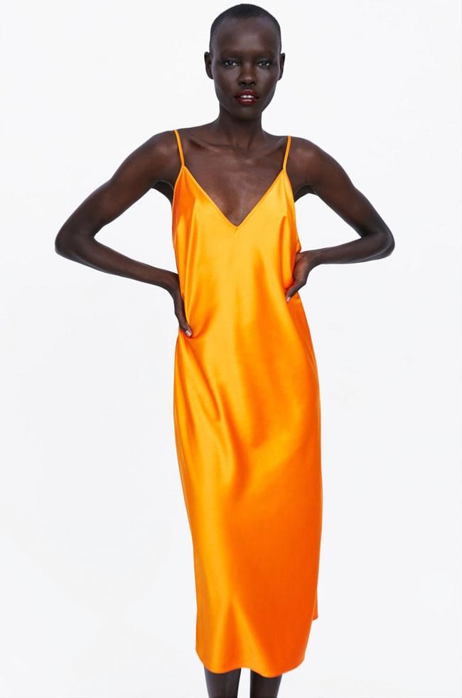 Naranja y de estilo lencero