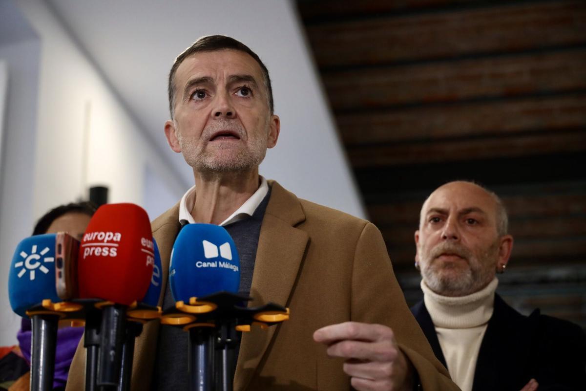 El candidato a la presidencia de la Junta de Andalucía por Por Andalucía, Antonio Maíllo, en Málaga.