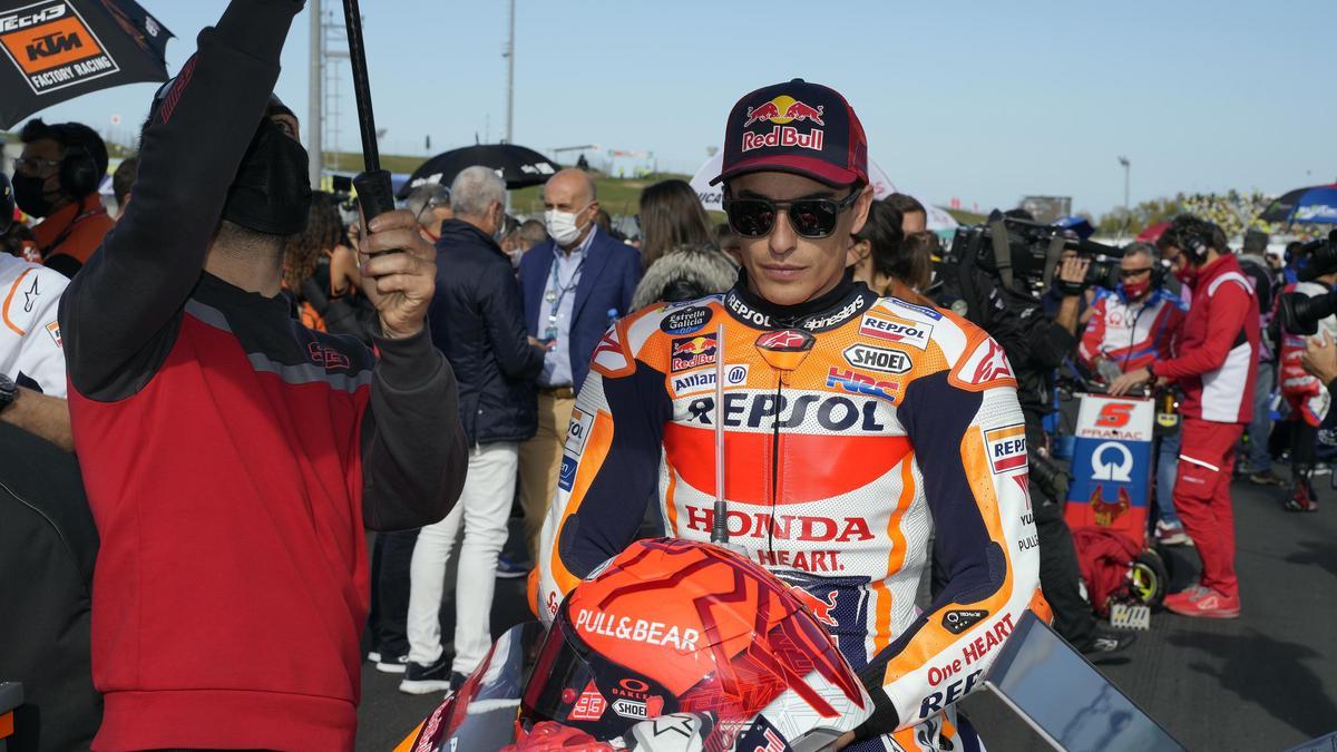 Marc Márquez a la graella de sortida abans del Gran Premi de l&#039;Emilia Romagna 2021