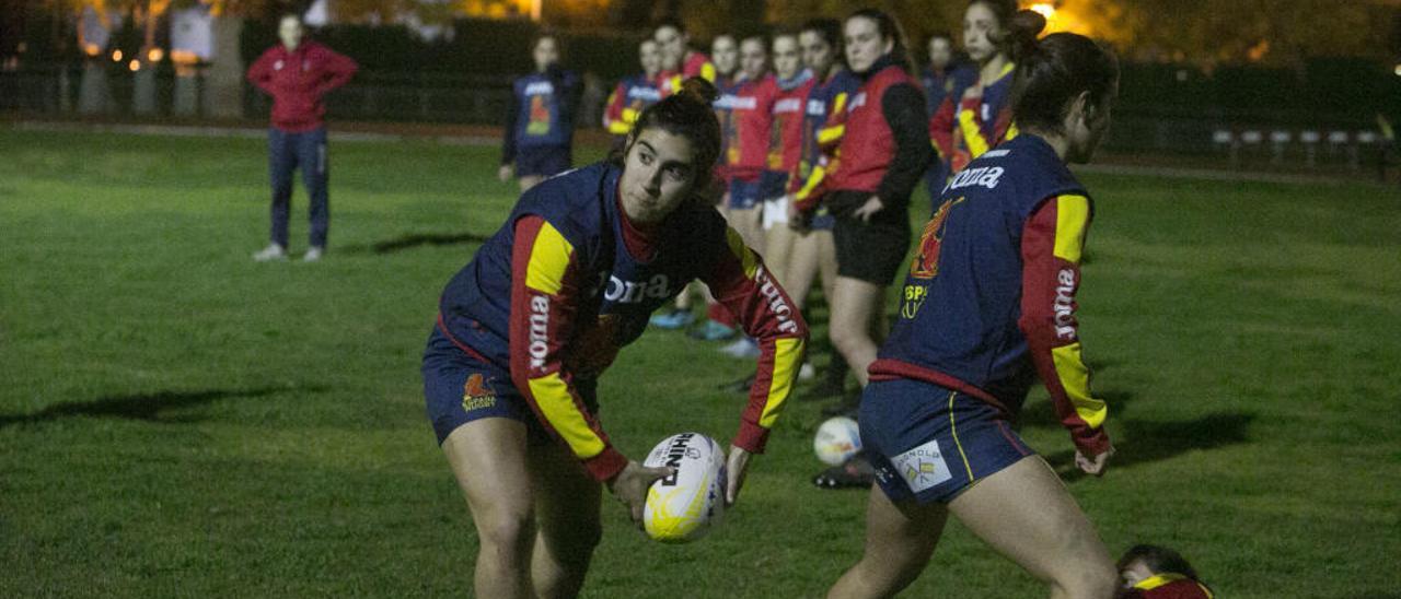 La selección, ayer, entrenando en el Joaquín Villar.