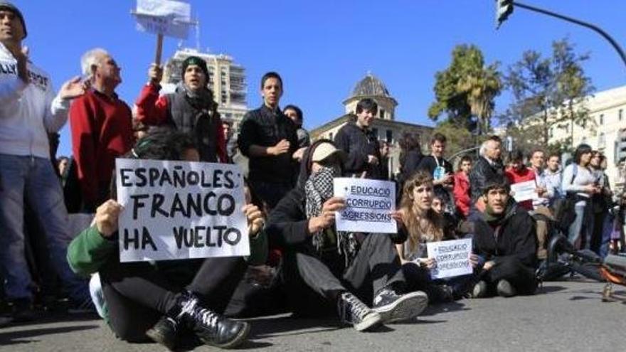 Manifestantes el pasado viernes en Valencia