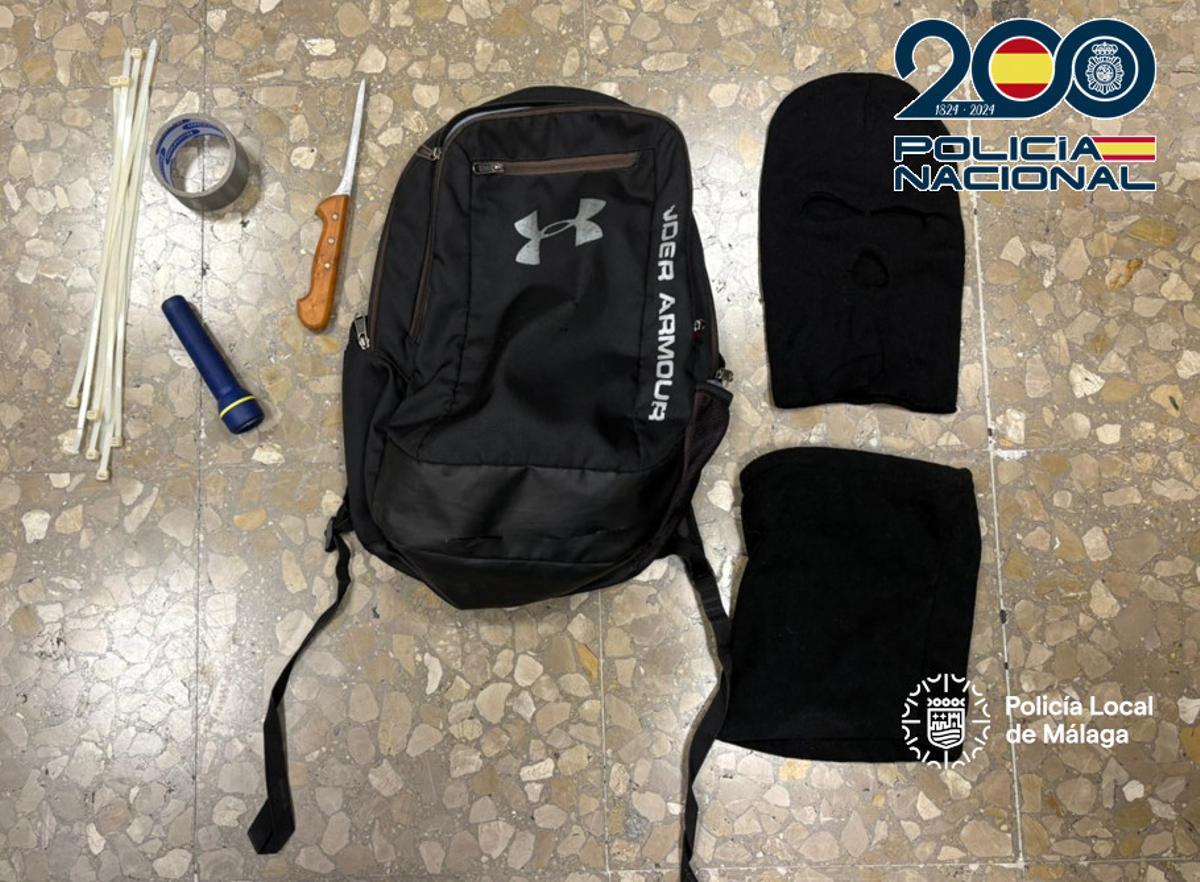 Efectos intervenidos al detenido.