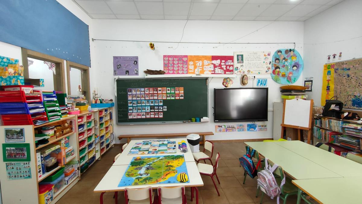 Fotografía de un aula de la escuela de Infantil de Sanet y Negrals.
