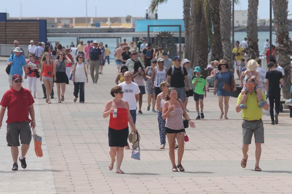 Turistas en Cartagena en el Puente de agosto