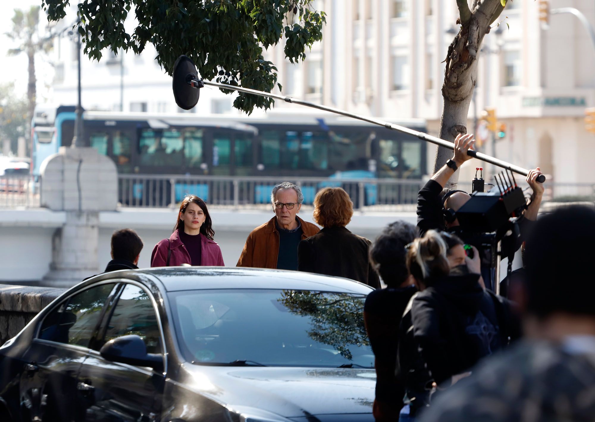 Rodaje de la serie 'La chica de nieve' de Netflix en Málaga.