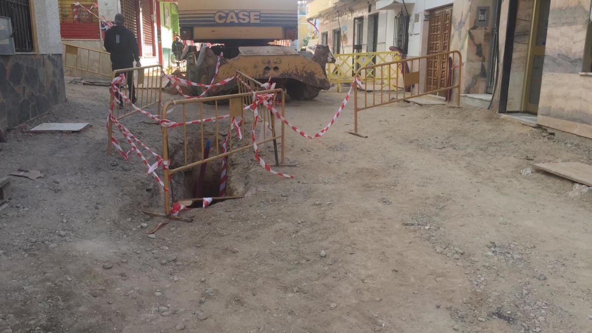 Obras de la calle Málaga, que se pagarán con parte del remanente de tesorería de 2019.