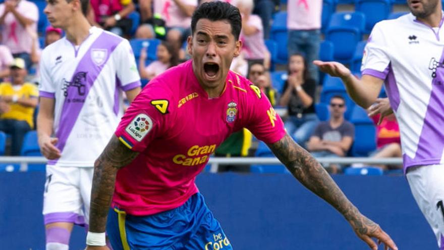 Araujo celebra su tanto ante el Numancia.