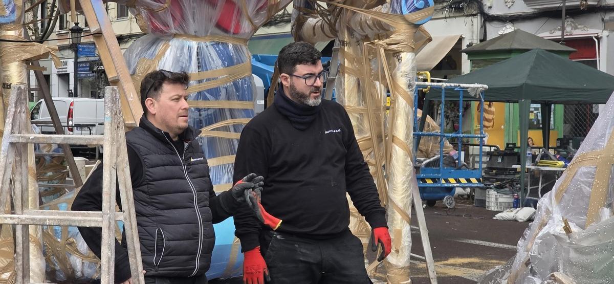 Salva Banyuls y Néstor Ruiz, durante la plantà de este año