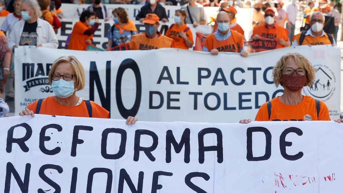 Protesta de la Marea de Pensionistas convocada a finales de junio en Barcelona.
