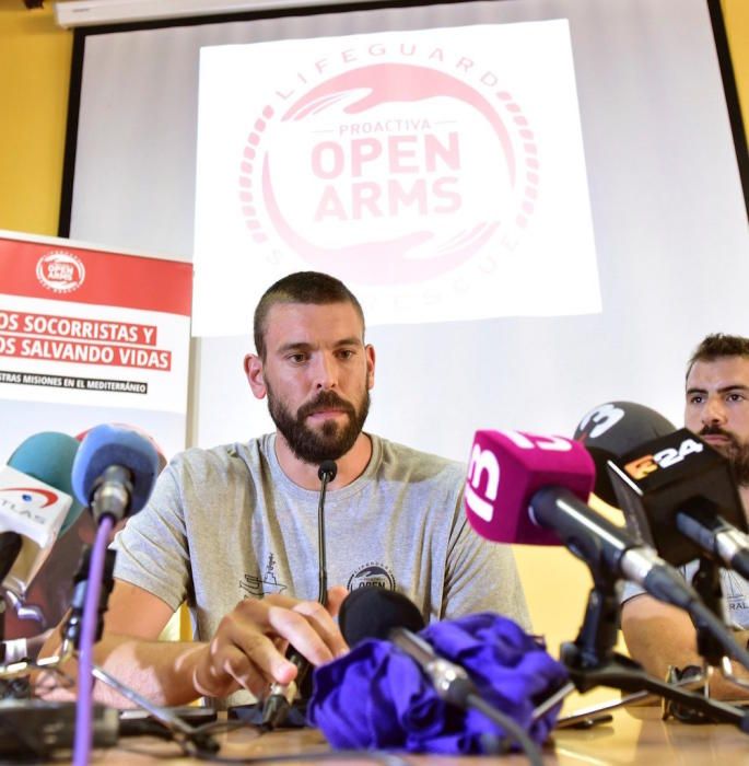 Rueda de prensa de Óscar Camps y Marc Gasol tras la llegada del 'Open Arms' a Palma