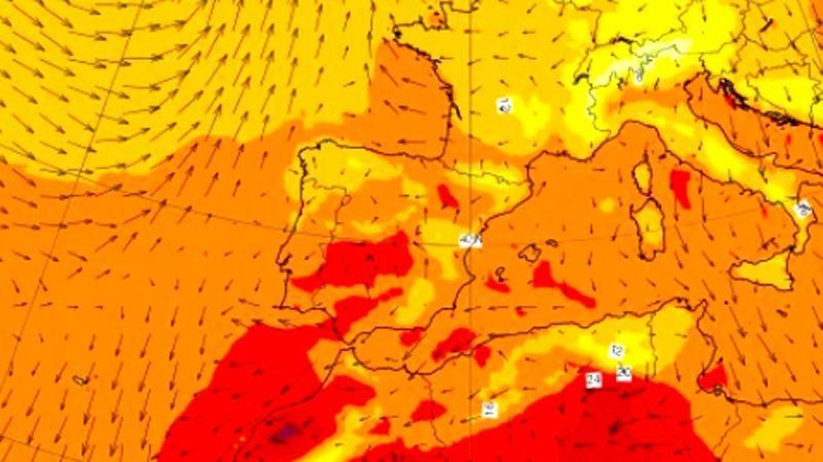 Mapa de calor para este viernes en España