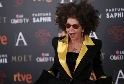 Actress Abril poses on the red carpet before the Spanish Film Academy's Goya Awards ceremony in Madrid