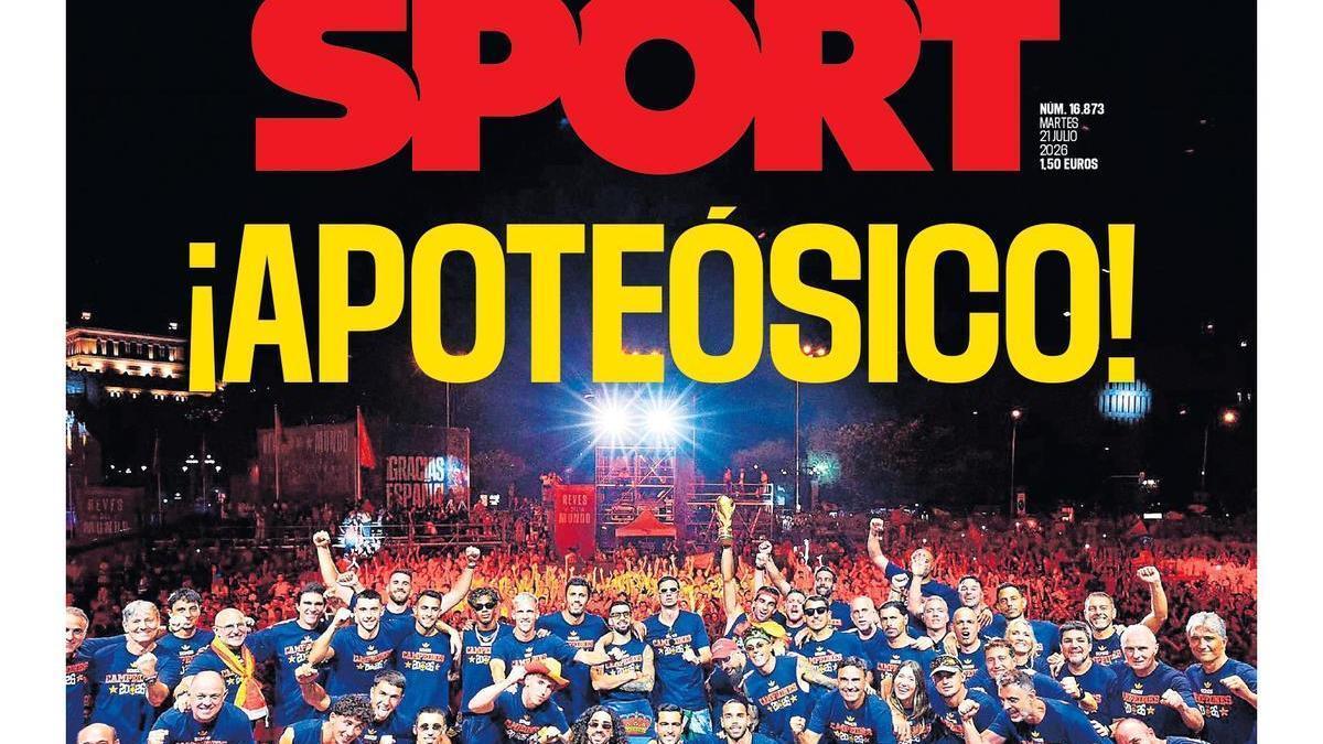 La portada de SPORT de hoy martes, 21 de julio de 2026