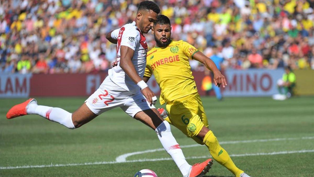 Jordi Mboula, durante un partido con el Mónaco