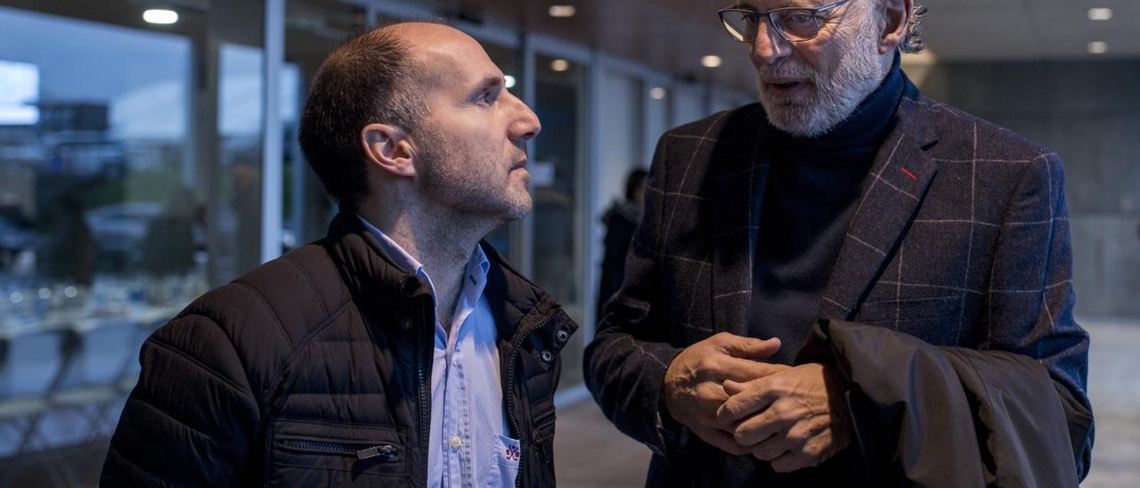 Manuel Cabezas y el actual alcalde, Gonzalo Jácome.