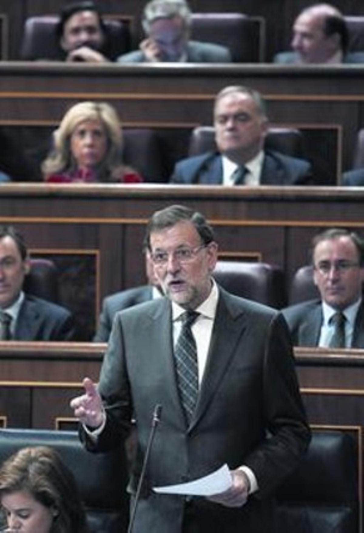 El president del Govern, Mariano Rajoy, ahir al Congrés.