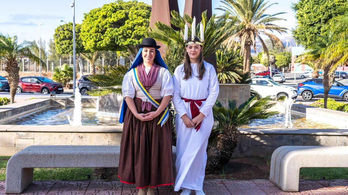 El alcalde, Francisco García, recibió a la “Lucía Canaria” y “Lucía Sueca” hoy en las oficinas municipales