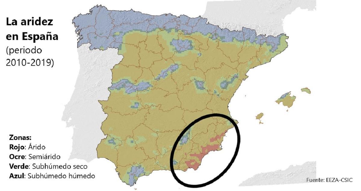 Mapa más reciente de desertificación en España