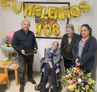 Concepción Val, la vecina más longeva de A Paradanta, celebra su 108 cumpleaños