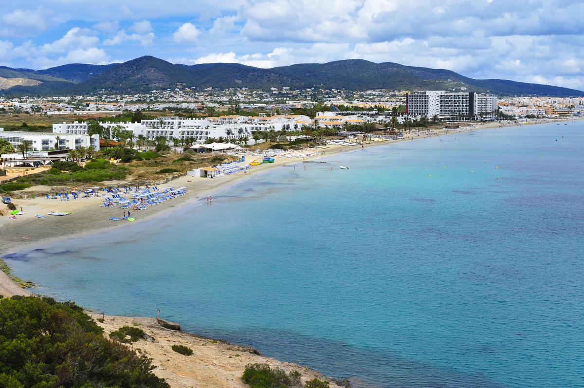 Platja d'en Bossa is Ibiza's longest beach.