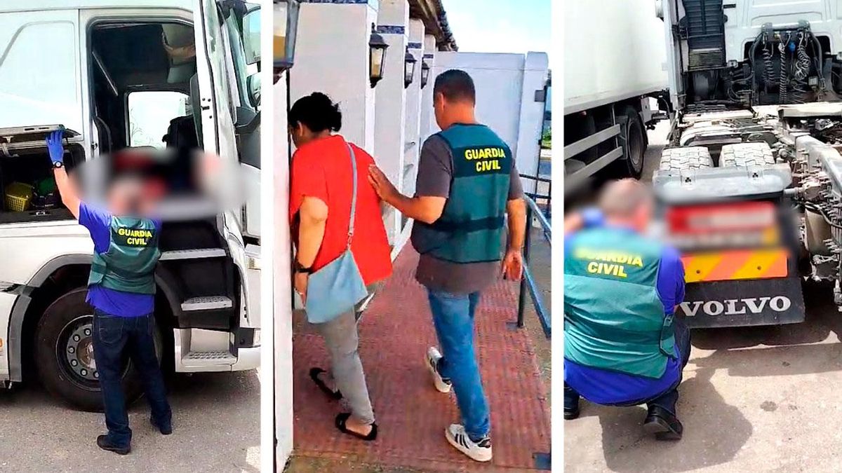 Imagen de la detención de del camión robado.