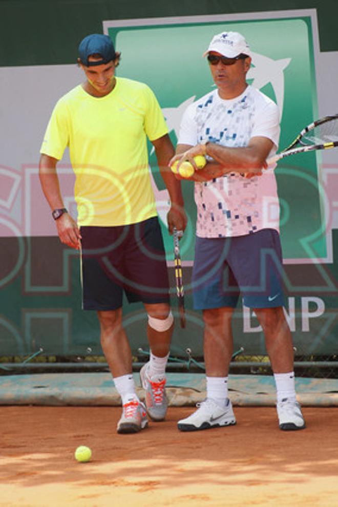 ENTRENAMIENTO NADAL Y FERRER PREVIO A LA FINAL DE ROLAND GARROS