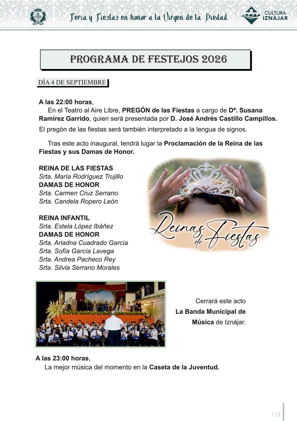 Programa de festejos.