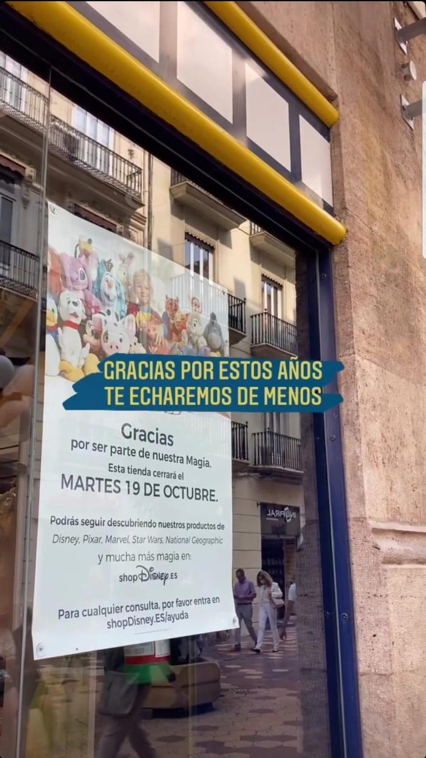 Adiós a la tienda de Disney en València