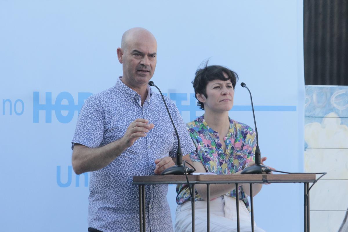 Félix Juncal junto a Ana Pontón en el acto del pasado mes de junio en el que confirmó su candidatura a las elecciones.