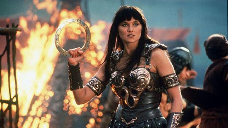 Lucy Lawless como &#039;Xena, la princesa guerrera&#039;.