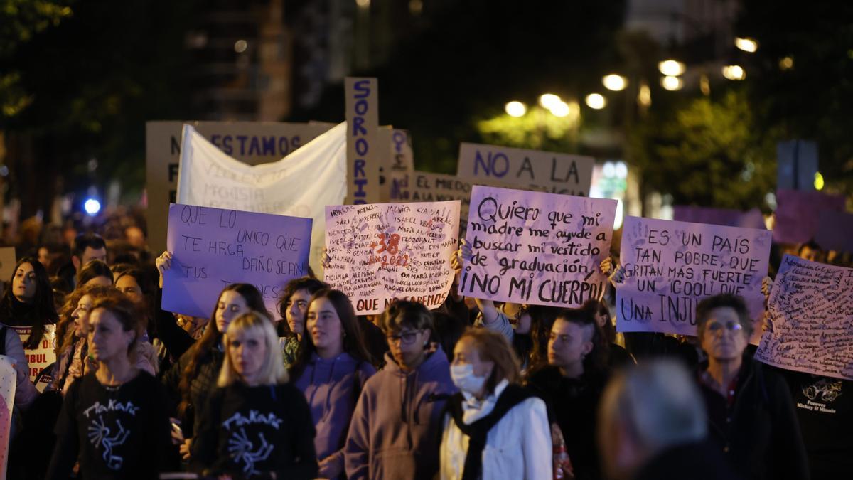 Manifestación en València contra la violencia de género en 2022.
