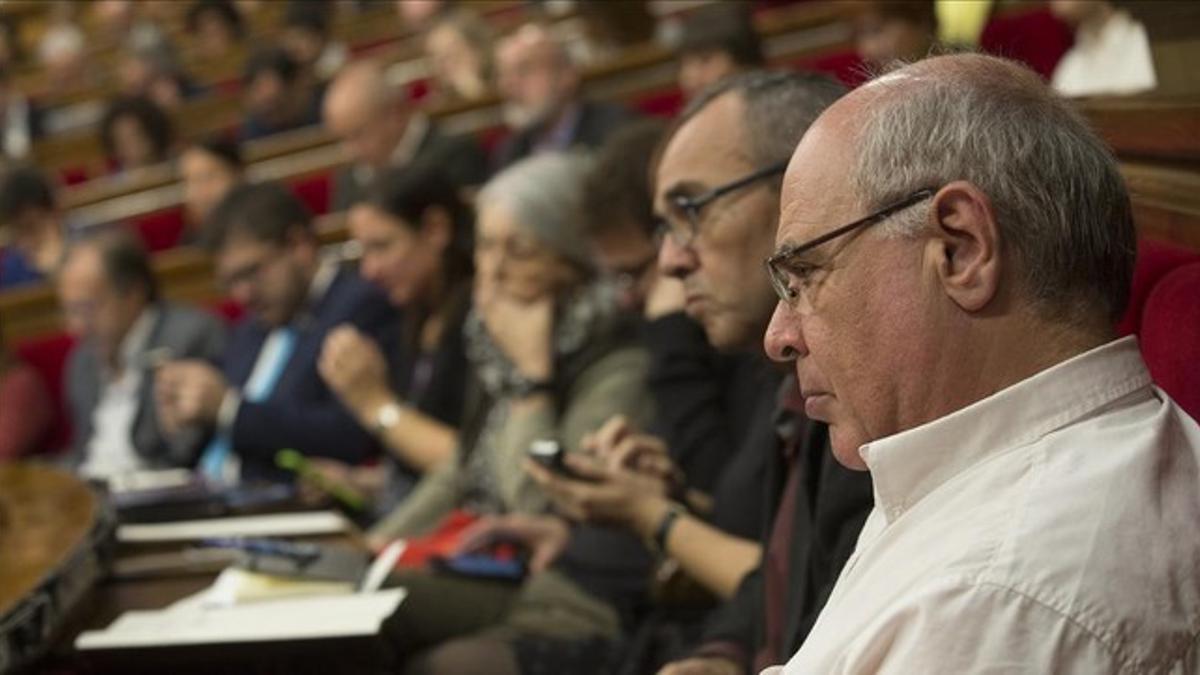 Lluís Rabell y el grupo parlamentario de Catalunya Sí que es Pot.