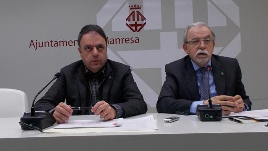 L&#039;alcalde de Manresa, Valentí Junyent, i el regidor d&#039;Hisenda, Josep Maria Sala.