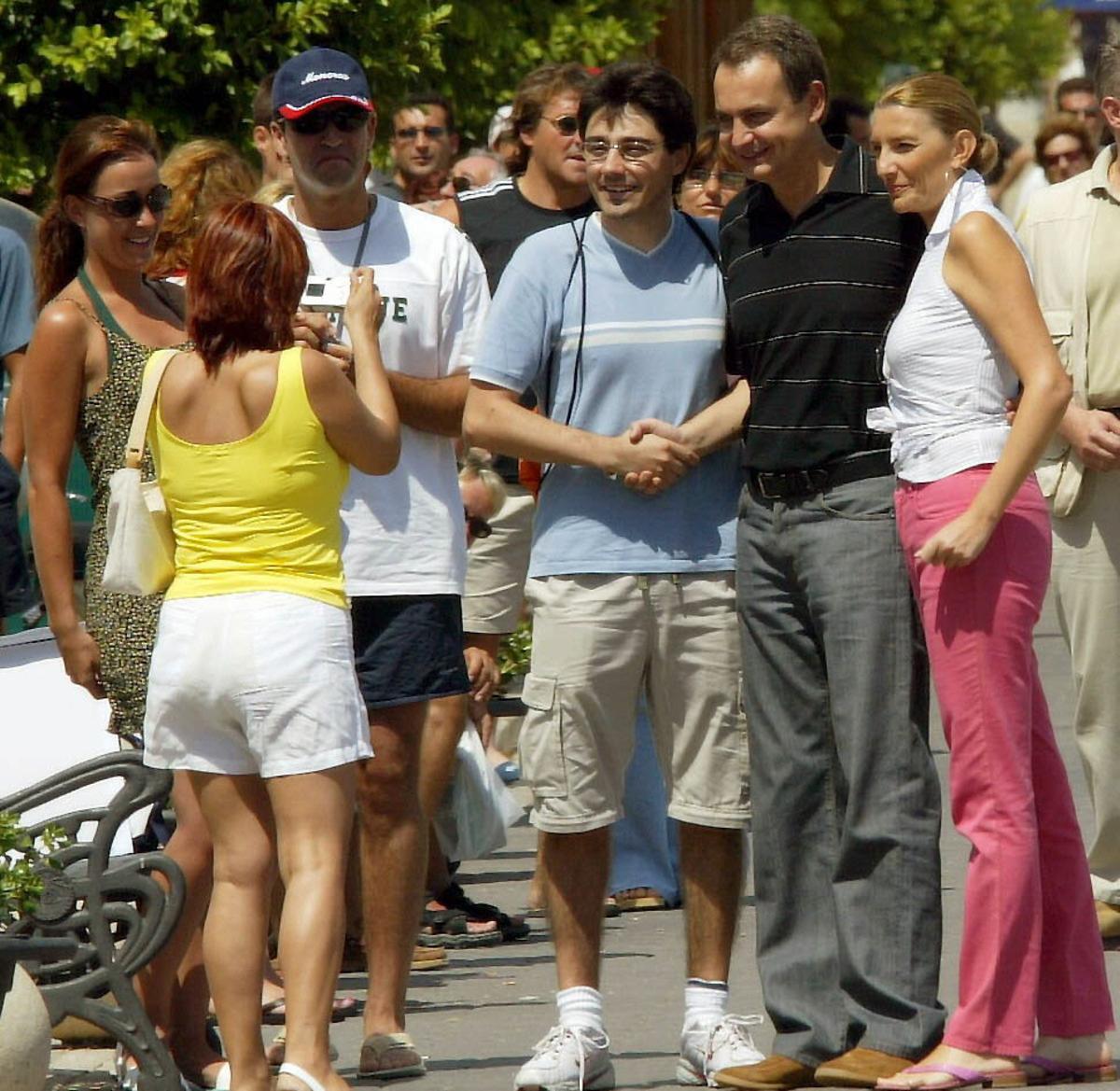 Zapatero disfrutant de les seves vacances a Mallorca (2004).