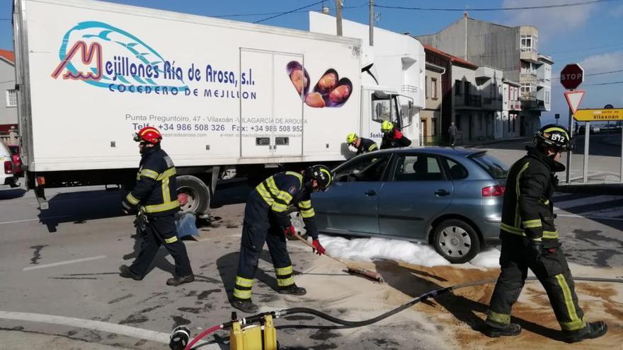 El accidente, cerca del puerto de Vilaxoán.