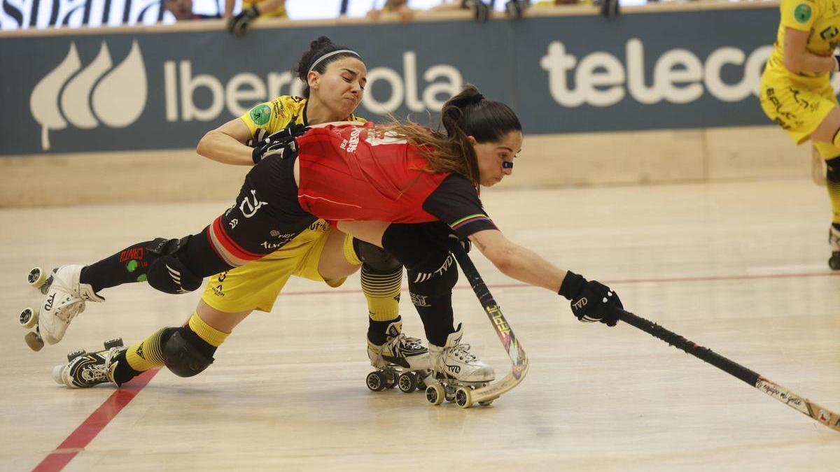 Nuria Almeida, en un lance de la final de Copa contra el Vila-Sana.